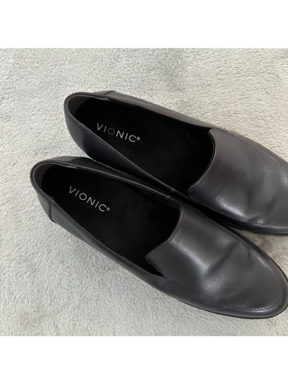 Vionic Black Kensley Leather Loafers Shoes Women's size US 11 Comfort Slip On - Picture 2 of 5